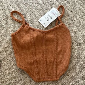 rusty orange crop top